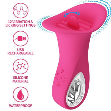 Vibratore Orale Pretty Love con 12 Vibrazioni e Lingua Vibrante